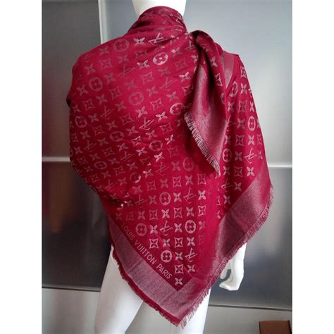 louis vuitton monogram scarf red|louis vuitton monogram shawl.